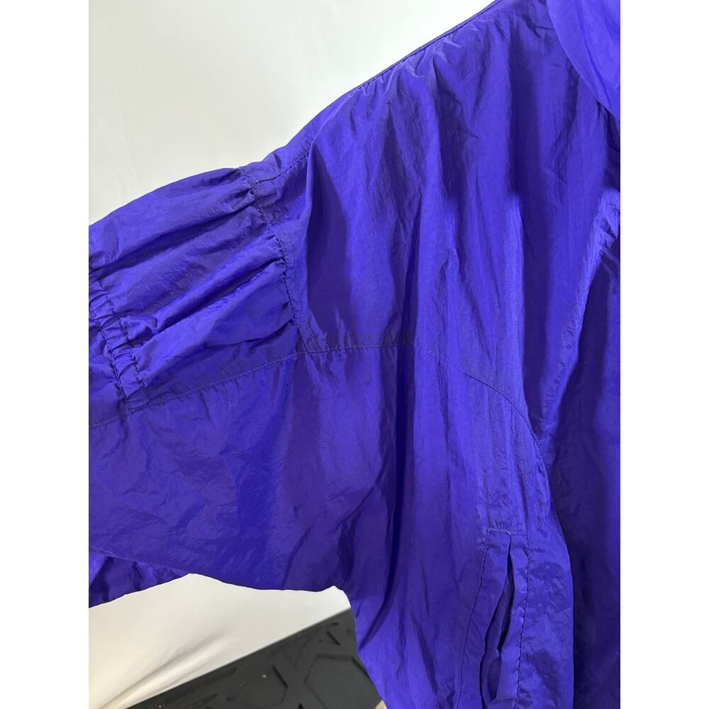 Vintage 90s Purple Windbreaker Jacket Womens L Nylon Retro Track - Picture 14 of 15